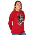 thumbnail image 3 of The Wild Life Skull Panther Tattoo Plus Size Long Sleeve Graphic Tee Shirt Brisco Brands 2X, 3 of 5