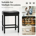thumbnail image 7 of CONCETTA Set of 2 Black 24" Bar Stools with Metal Base, Footrest & Upholstered Seats, 7 of 7