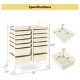 thumbnail image 3 of 12 Drawer Rolling Storage Cart, Art Cart Organizer on Wheels, Mobile Utility Cart with Drawers, Multipurpose Drawers for Home Office School Classroom (White), 3 of 9