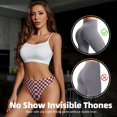 thumbnail image 4 of Thongs for Women - Groovy hippie checkered vintage No Show Seamless Womens Thongs Underwear, Soft Stretch G String Thongs for Women,Cuteness Ladies Thong Bikini Panties Briefs, 4 of 5