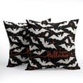 thumbnail image 4 of Happy Halloween Throw Pillow Cover White Bat Cute Ghost Pillowcase Inch Set of 2 Orange Star Moon Decorative Holiday Cushion Covers Farmhouse Black Pillow Protector for Home Sofa, 4 of 7