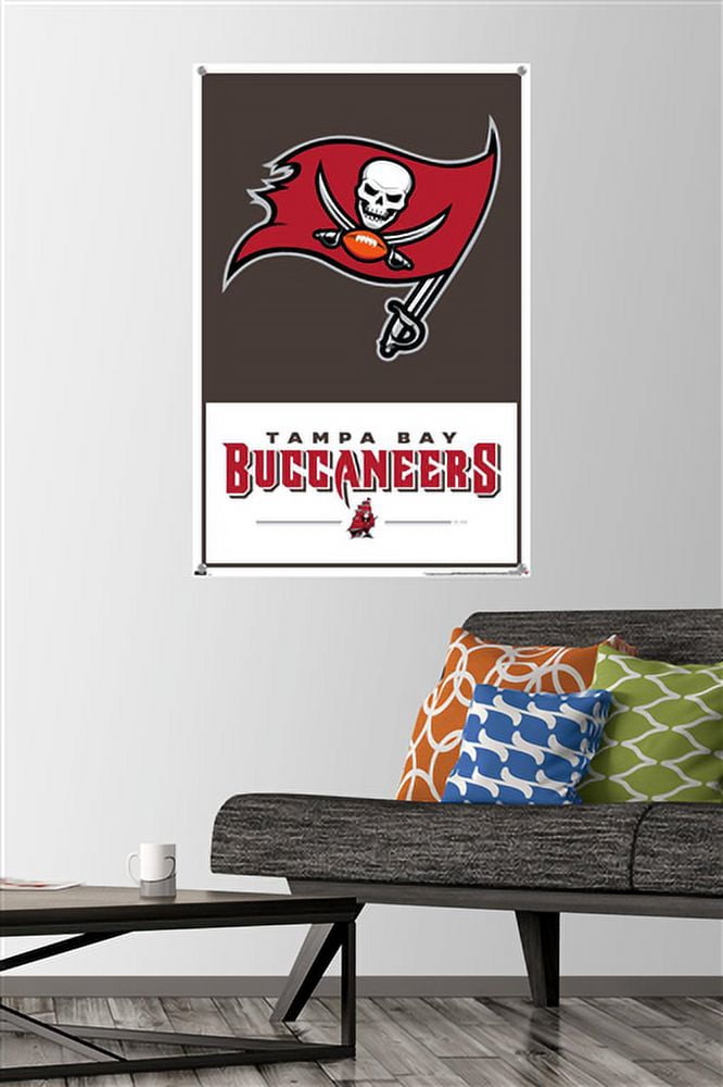 NFL Tampa Bay Buccaneers - Logo 21 Wall Poster with Push Pins, 22.375" x 34"