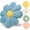 Blue, variant on Flower Shaped Throw Pillow, 19.7" Green Cute Decorative Seat Cushion for Bed Floor Couch Chair