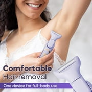 JUUTREN 5-in-1 Electric Razor & Shaver for Women, Painless Hair Remover & Epilator with LED Display, Rechargeable Cordless Bikini Hair Trimmer for Face, Legs, Underarms, Eyebrows & Body