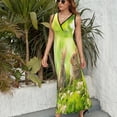 thumbnail image 6 of Cute Little Easter Bunnies on Green Grass Womens Night Club Maxi Dress V Neck Sleeveless Bohemia Long Dresses, 6 of 9