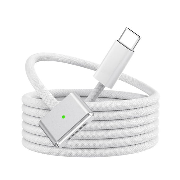 Cable USB-C a magnético para MacBook, 3 cables trenzados de nailon de 140 W y 6.6 pies