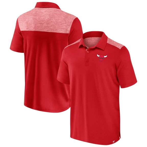 Men's Fanatics Red Chicago Bulls Iconic Brushed Blocked Polo