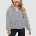 thumbnail image 2 of Mepaouo Girls Zip Up Fleece Jacket Fall Winter Sherpa Sweatshirts Warm Outwear Crop Coat with Pockets, 2 of 5