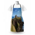 thumbnail image 3 of Scotland Apron, Dunnottar Castle with Blue Sky in Stonehaven Architecture European, Unisex Kitchen Bib with Adjustable Neck for Cooking Gardening, Adult Size, Multicolor, by Ambesonne, 3 of 4