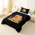 thumbnail image 2 of Erosebridal Capybara Twin Comforter Sets,Rustic Plant Colorful Cute Flowers Bedding Set For Girls Kids ,Reversible Black 2-Piece, 2 of 7