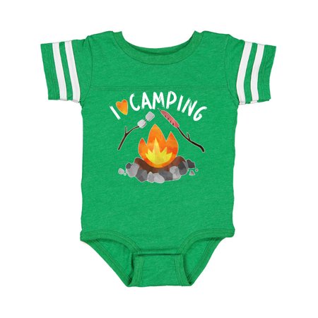 

Inktastic I Love Camping- Campfire Hot Dog Marshmallows Gift Baby Boy or Baby Girl Bodysuit
