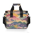 thumbnail image 7 of FORMRS Insulated Cooler Bag 24 Cans Capacity Soft Leakproof Lunch Box with Side Pockets, Green Floral Wave, 7 of 7