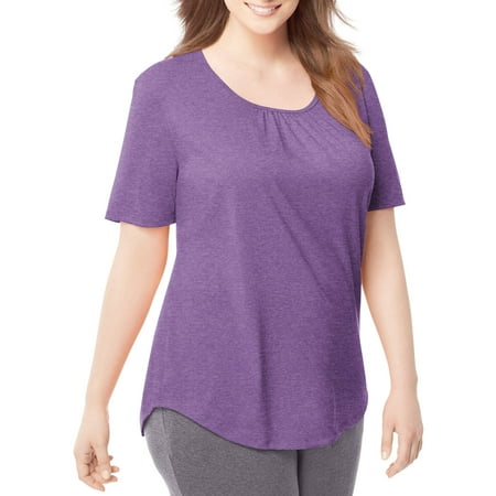 Just My Size - Women's Plus Shirred Scoopneck T-shirt - Walmart.com