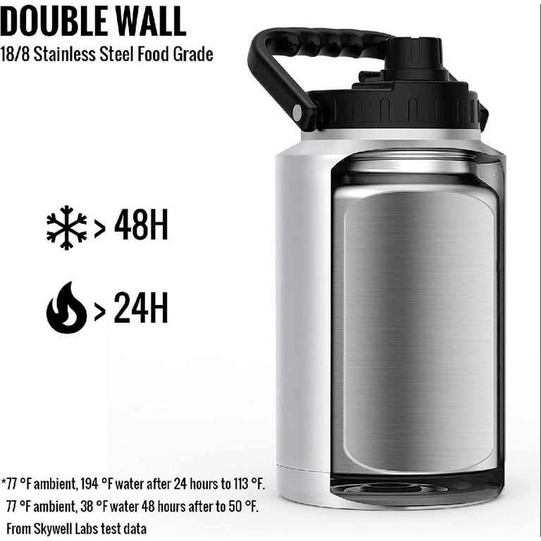 Miereirl 128 Oz Insulated Water Jug, One Gallon Stainless Steel Vacuum  Double Walled Water Bottle Wi…See more Miereirl 128 Oz Insulated Water Jug,  One