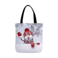 thumbnail image 2 of ASHLEIGH 3D Happy Snowman with Christmas Tree and Balls Canvas Tote Bag Resuable Grocery Bags Shopping Bags Perfect for Crafting Decorating for Women Men Kids, 2 of 3