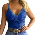 thumbnail image 3 of Grofry Women Lace Sexy Camisole V Neck Tank Top Underwear Vest Candy Color Bralette Green XL, 3 of 5
