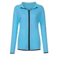 thumbnail image 3 of Pntutb moda mujer Color sólido cremallera manga larga deporte blusa tops Sudadera con capucha Flash Picks Pntutb Pntutb-5140, 3 of 6