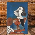 thumbnail image 6 of 1pc Pablo Picasso Cubist Abstract Landscape Canvas Wall Art - 12x18 Inch Framed Modern Art Print with Vibrant Blue, Orange, Black & White Geometric Design, 6 of 8