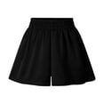 thumbnail image 2 of Feancey Women's Plus Size Wide Leg Shorts Loose Fit High Waisted Sweat Shorts Solid Color Casual Baggy Short Pants Flowy Cute Shorts Black 3XL, 2 of 6