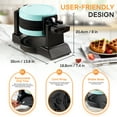 thumbnail image 5 of FOHERE Double Belgian Waffle Maker 180 Flip, 1400W, Waffles in 3 Minutes, Anti-Scald, Nonstick, Mint, New, 5 of 10