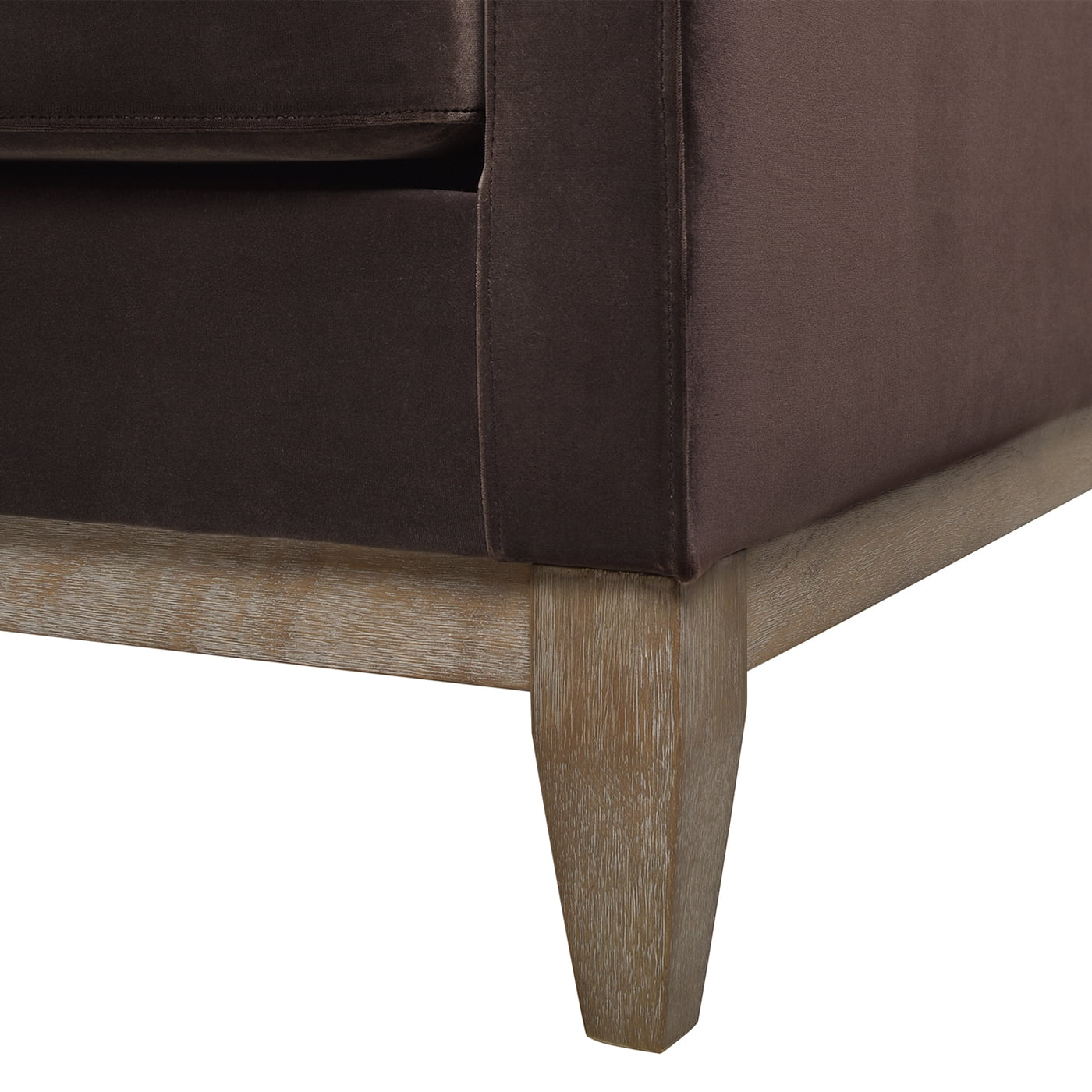 Jennifer Taylor Home Knox 84" Modern Farmhouse Performance Velvet Living Room Sofa Couch in Deep Brown