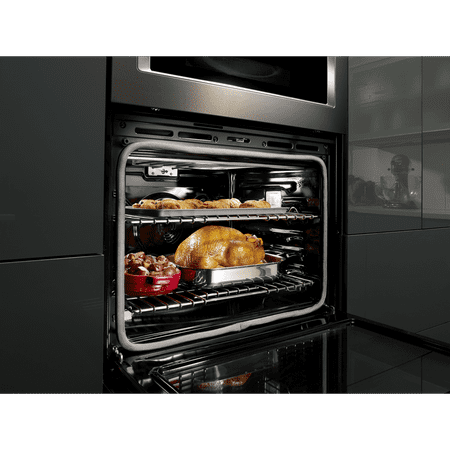 KitchenAid - 30" Single Electric Convection Wall Oven with Built-In Microwave - Black Stainless Steel