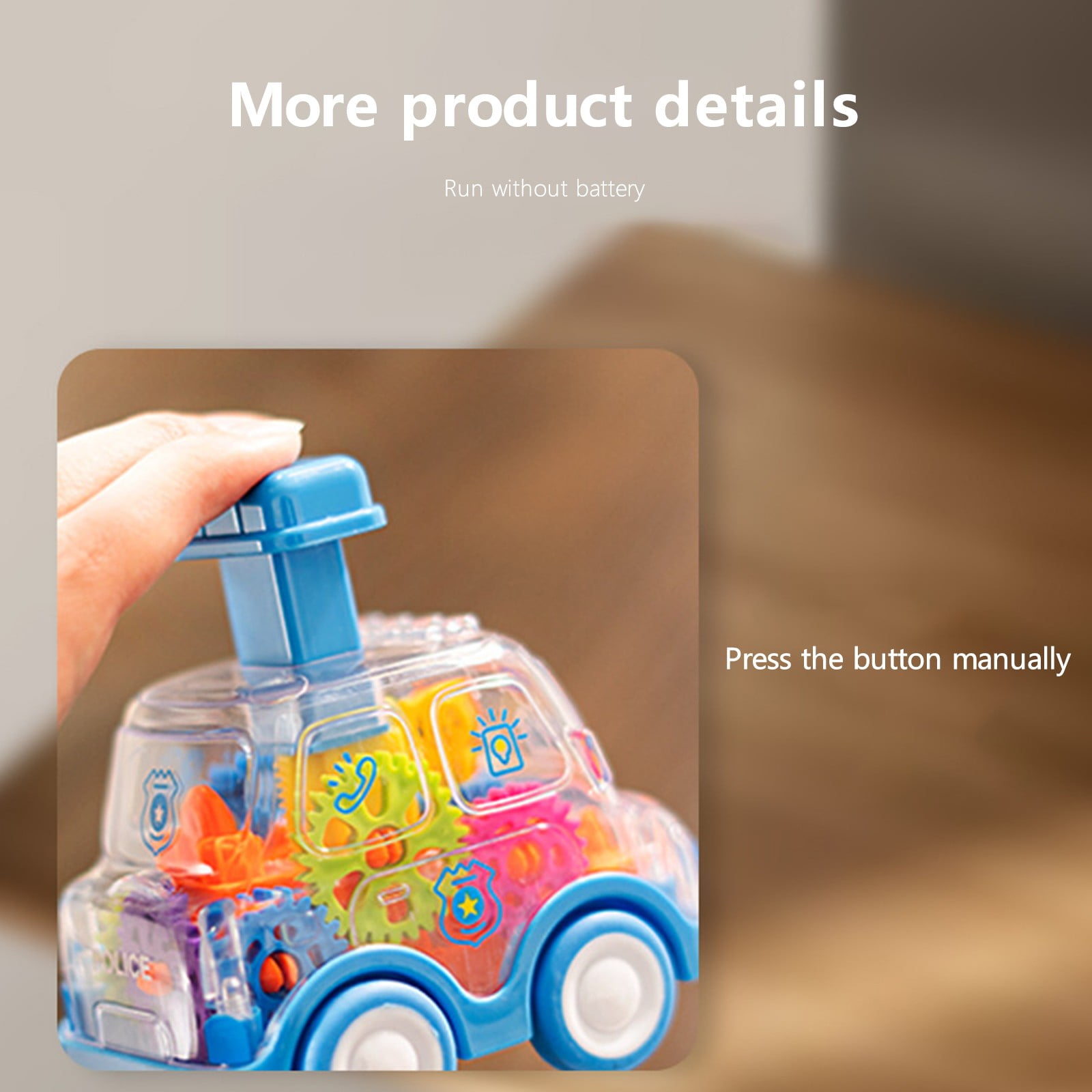 Car Toys For Kids Transparent Gear Car Press Toy Car Pull Back Toy Car Boy Stall Toy Christmas Gifts for Kids