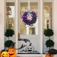thumbnail image 4 of Nmdmisc Halloween Garland Wreath Decoration Halloween Decoration Pendant Home Decoration Halloween Door Wreath(Purple,11.41 * 20.27 in), 4 of 8