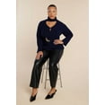 thumbnail image 4 of ELOQUII Women's Plus Size Tall Faux Leather Pintuck Straight Leg Pant, 4 of 4