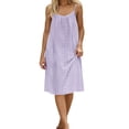 thumbnail image 4 of XinghaiYIDE Women Casual Dress, for Women Loose Summer Solid Tank Dress Hollow Out Beach Sundress Sleeveless Dresses, 4 of 6
