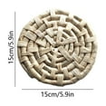 thumbnail image 3 of Corn Husk Coaster 15 cm Round Heat Resistant Woven Table Mat Beige Natural Rustic Style, 3 of 6