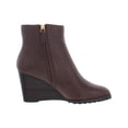 thumbnail image 2 of Lauren Ralph Lauren Womens Shaley Leather Stacked Heel Booties, 2 of 3