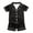 Black, variant on REDARER Kids Silk Pajamas Sets Boys Girls Short Sleeve Solid Tops T Shirt + Shorts Casual Outfits,Size 8-9 Years