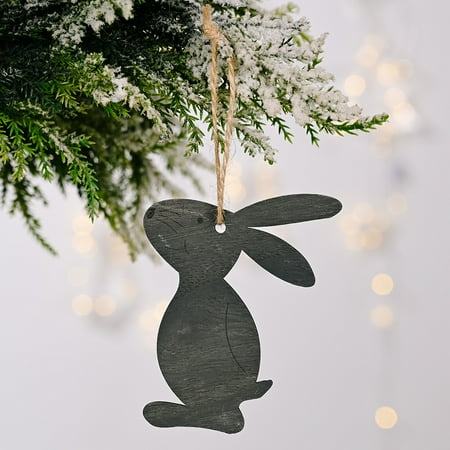 

Homeex New Easter Decoration Wooden Rabbit Pendant Black