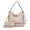 Beige, variant on Blake Vegan Leather Women's Shoulder Bag & Wristlet Wallet 2 pcs, Classy Hobo Purse Handbag by Mia K - Navy