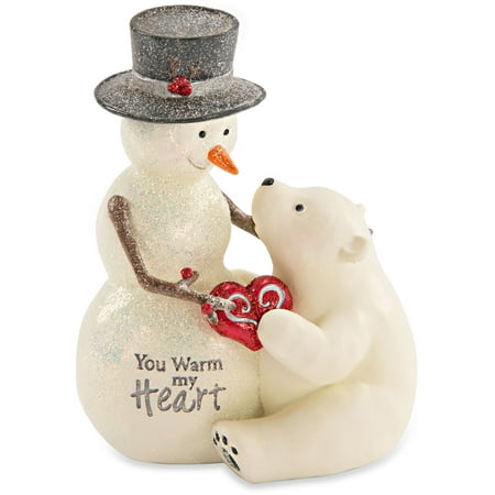 Bears Touchdown Snowman - Pavilion - You Warm My Heart Snowman and Polar Bear Figurine Winter Christmas Decoration