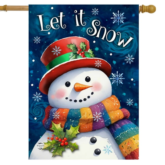Briarwood Lane Friendly Winter Snowman House Flag