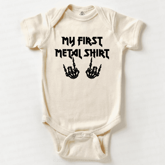 My First Metal Shirt Baby Bodysuit Cute Baby Onesie, Baby Bodysuit Lat 4424 Cute Baby Onesie, BABY BODYSUIT LAT 4424