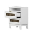 thumbnail image 5 of 2-Drawer Farmhouse Wooden Nightstand with Wooden Strip Decoration and Metal Handle, 5 of 11