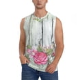 thumbnail image 2 of Goofa Vintage Wood with Floral Printed Men's Sleeveless T-Shirt - Athletic Gym Workout Tank Top for Men - Moisture-Wicking, UPF 30+ Quick-Dry Muscle Tee-3X-Large, 2 of 8