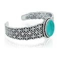thumbnail image 4 of Bling Jewelry Womens  Turquoise Gemstone Cuff Bracelet Sterling Silver Lattice Design, 4 of 8