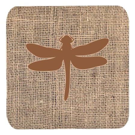 

Dragonfly Burlap and Brown Foam Coasters Set - 4