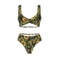 thumbnail image 4 of Daiia Sunflowers Women's Bikini Set Two Piece Swimsuit High Waisted Bikini Adjustable Straps Bikini Perfect for Beach, Pool, and Summer Vacation-XX-Large, 4 of 9