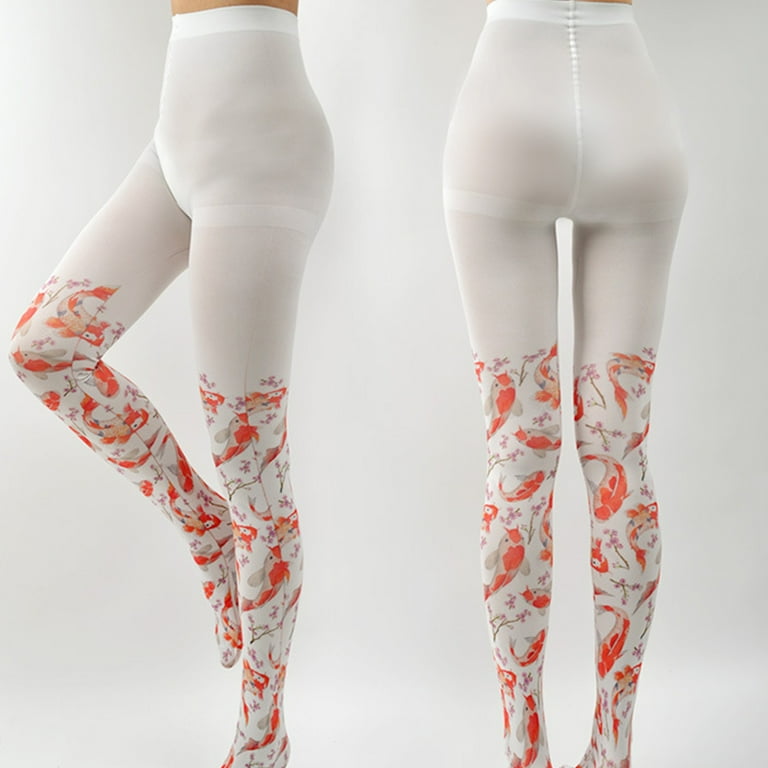 White Cherry Blossom Tights