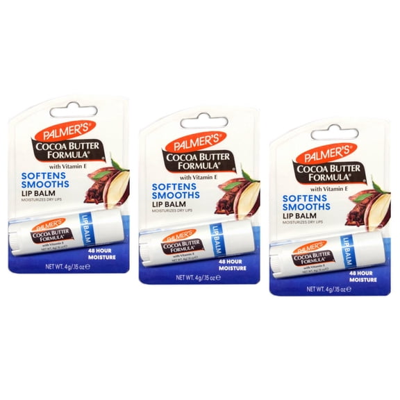 3 Pack Palmers Cocoa Butter Formula Lip Balm Spf 15 .15Oz Each