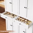 thumbnail image 5 of Homfa 70.8'' Tall Kitchen Pantry Storage Cabinet with Door Racks & Drawers, Modern 8 Doors Food Pantry Cabinet for Dining Room, Living Room, White, 5 of 7