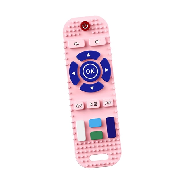 Baby Teething Toys Remote Control Shape for Babies 3-12 Months Toddlers Baby Pink Hugo juguetes para masticar la dentición