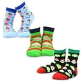 thumbnail image 2 of TeeHee Christmas Kids Cotton Fun Crew Socks 3-Pair Pack (12-24 Months, Santa Clause Allover Xmas Things), 2 of 5