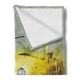 thumbnail image 2 of Car Soft Flannel Fleece Blanket, Retro Style Classic 50s 60s Cuban American Watercolor Big Cosy Car Print Picture, Cozy Plush for Indoor and Outdoor Use, 50" x 70", Sage Green Yellow, by Ambesonne, 2 of 5