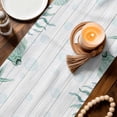 thumbnail image 3 of Teal Sea Turtle Table Runner 70 Inches, Summer Coastal Coral Ocean Grey Wooden Bed Runner Dresser Scarves Tabletop for Indoor Outdoor Parties/Ceremony/Banquet, 13" x 70", 3 of 9